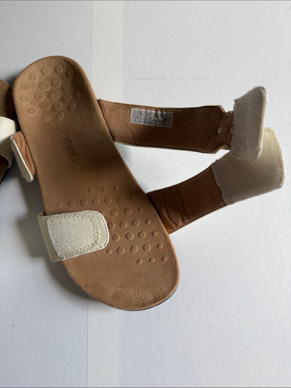 Vionic Women's Cream Double-Strap Slide Sandals Size 8 - Picture 4 of 7